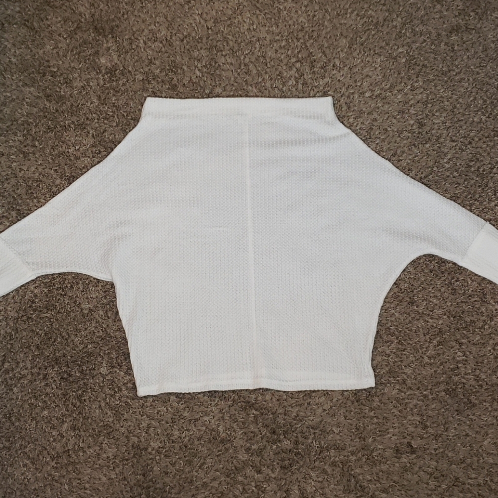 Wide Neck White Lightweight Sweater